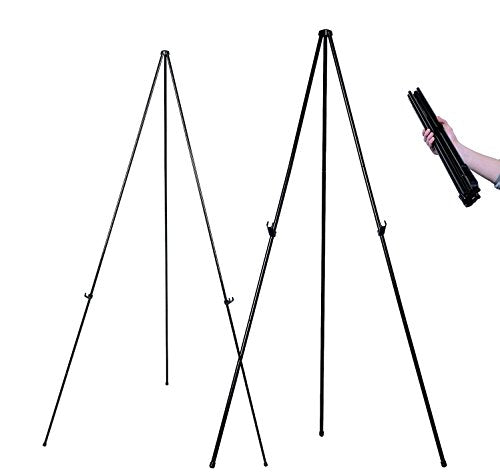 MasterVision Instant Easel, 61.5" High, Black, Steel, Lightweight
