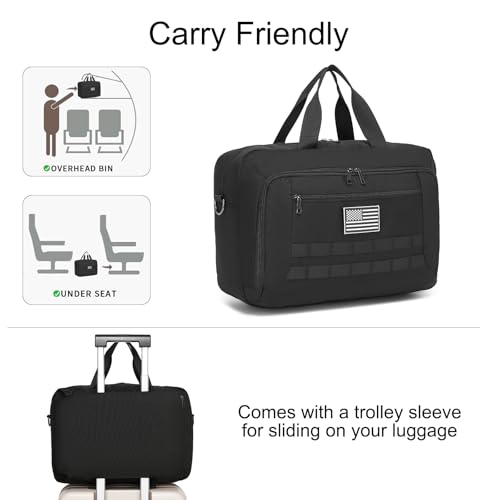 3 in 1 Tactical Backpack for Men, Water-Resistant 17.3 Inch Laptop Bag Convertible Carry-On Luggage with Hidden Straps - A...