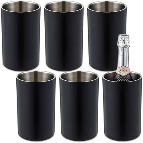 Potchen 6 Pack Wine Chiller Bucket Wine Bottles Cooler Bulk, Stainless Steel Double Wall Insulated Champagne Ice Bucket fo...