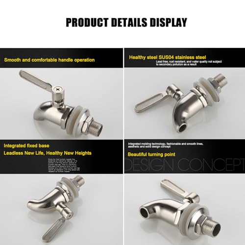 Chillers Water Fountains, Beverage Dispenser Replacement Spigot Stainless Steel Drink Dispenser Tap Replacement for Bevera...
