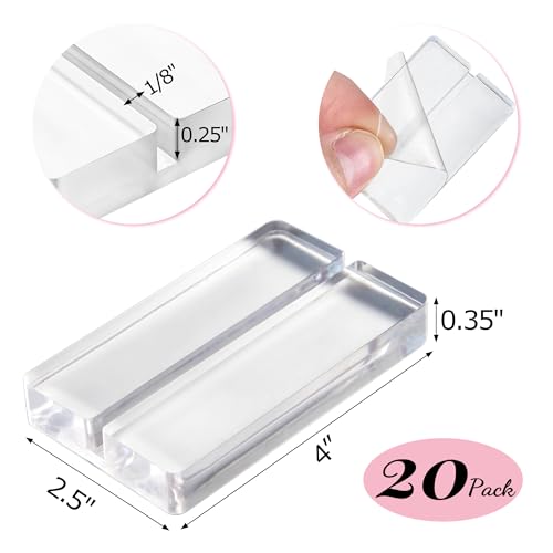 OUTNEE Acrylic Place Card Holders - 4 Inch Clear Table Number Holders Display Stand for Wedding Sign Name Card Menu Photo...