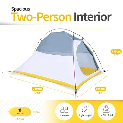 GEERTOP Ultralight 2 Person Tent Waterproof Two Man Backpack Tents for Outdoor Camping Backpacking