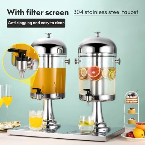 BAVNNRO 4.5 Gallon Drink Dispensers for Parties, Beverage Dispenser with Stand, Commercial Hot Cold Juice Dispenser with I...