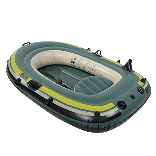 Gazaar 2 Person Inflatable Boat Inflatable Boats for Adults Heavy Duty Green PVC Inflatable Two Person Rowing Boat Fishing...