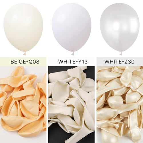 PartyWoo White Balloons 100 pcs 12 Inch Latex Helium Pastel White Balloons for Wedding Baby Shower Birthday Bridal Shower ...