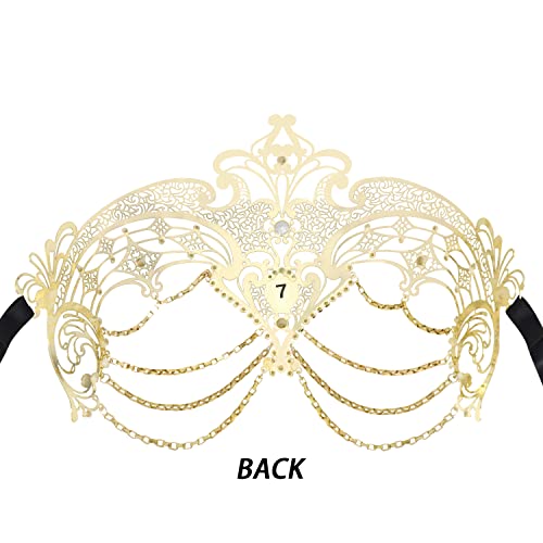 Thmyo Women's Masquerade Laser Cut Metal Venetian Pretty Halloween Costume Mask