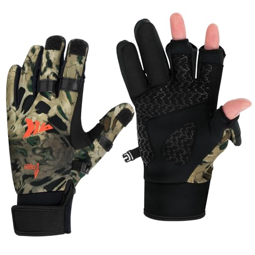KastKing Mountain Mist Cold Winter Weather Fishing Gloves for Men and Women - Ideal for Ice Fishing, Photography, or Hunting