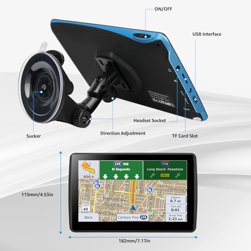 7 Inch GPS Navigator for Car Truck RV, 2026 Latest Map GPS for Car with Free Lifetime Updates, Voice Guidance, Speed Alert...