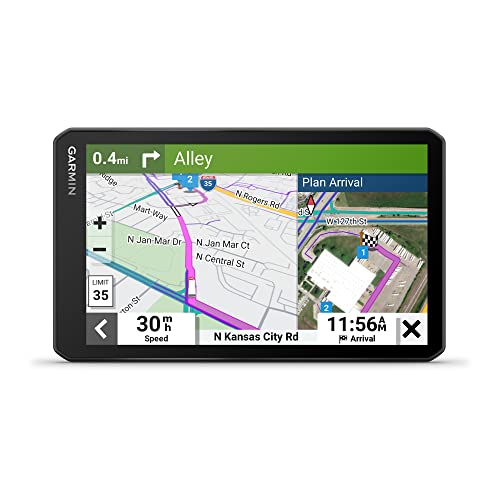 Garmin dezl OTR710 (Renewed), Large, Easy-to-Read 7 inch GPS Truck Navigator, Custom Routing, High-Resolution Birdseye Sat...