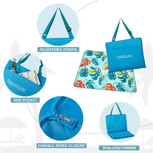 Old Bahama Bay Beach Blanket Sandproof Waterproof Compact Sand Free Beach Mat Foldable Picnic Blankets Washable Outdoor Bl...