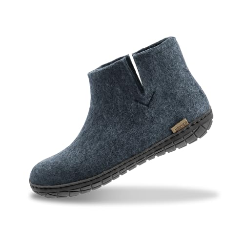 Glerups 100% quality wool mix Boot Slipper with rubber sole - Unisex