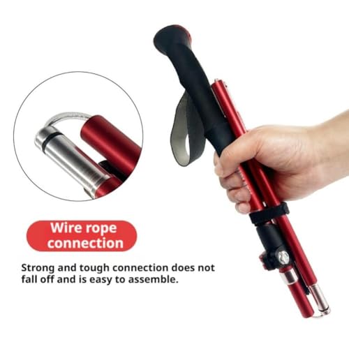 3K Carbon Fiber Trekking Pole - Collapsible Telescopic 3 Section Ultralight Hiking Pole, Tungsten Steel Tip for Women Men ...