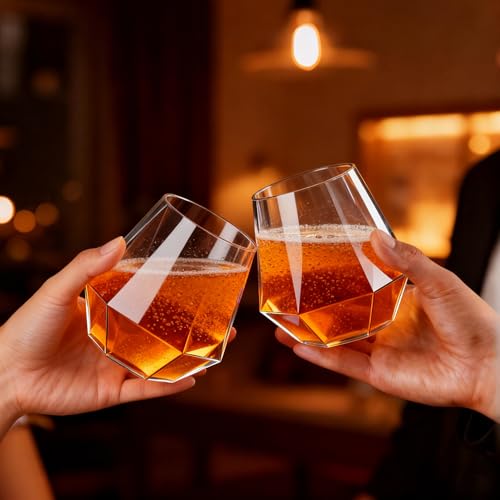 40 Pack 12oz Diamond Plastic Wine Glasses, Disposable Stemless Wine Cups - Shatterproof, Unbreakable & BPA-Free, Recyclabl...