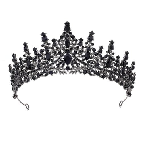 Feltent Black Tiara for Women Crystal Queen Crowns Rhinestone Princess Tiaras for Girl Wedding Headband for Bride Hair Acc...