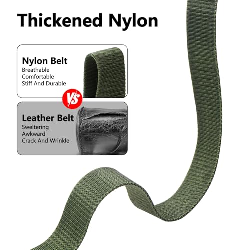 Quick Release Tactical Belts for Men,46" Military Style Heavy Duty Nylon Web Belt