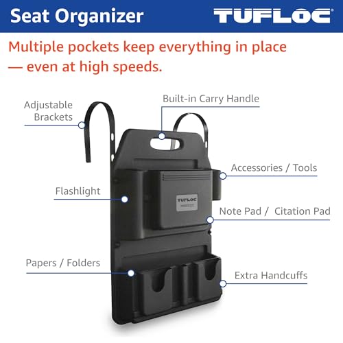 Tufloc Seat Organizer for Police and Law Enforcement Vehicles - Keeps Gear Secure and Readily Accessible
