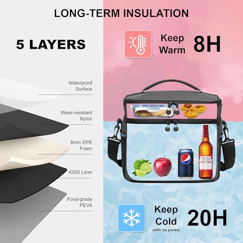 EVERFUN Small Cooler Lunch Box Mini Leak-Proof Soft Double Deck 24 Can Personal Insulated Collapsible Portable Waterproof ...
