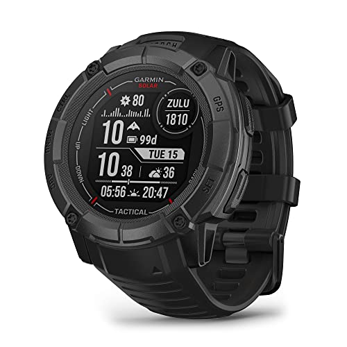 Garmin Instinct 2X Solar - Tactical Edition, Rugged GPS Smartwatch, Built-in Flashlight, Ballistics Calculator, Solar Char...