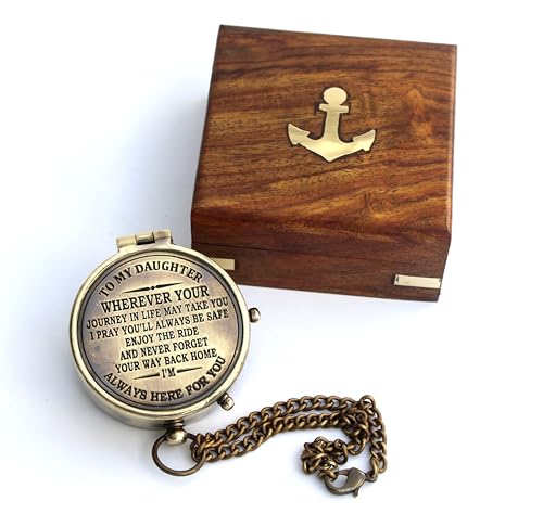 to My Daughter Compass – Graduation Gifts for Daughter from Dad or Mom – Birthday, Confirmation, Camping Gift for Daughter...