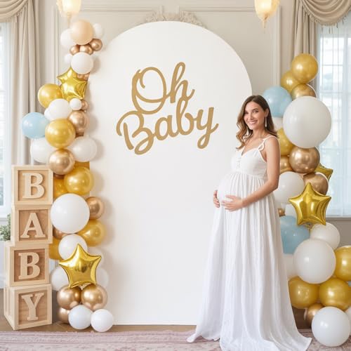 White Arch Backdrop Stand Outdoor Indoor 6.6FT DIY Wedding Backdrop Arch Frame, Open Cardboard Balloon Arches Foam Board P...