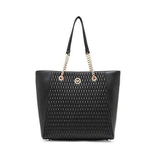 Anne Klein Medium Ruched Tote with Chain Straps