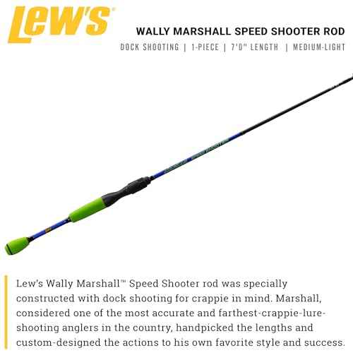 Lew's Wally Marshall Speed Shooter Fishing Rod, 1-Piece IM8 Graphite Blank, Stainless Steel Guides, Split-Grip EVA Handle