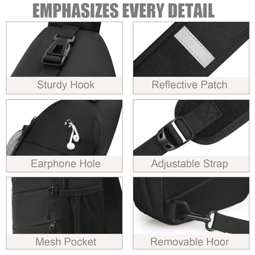 Pritent Crossbody Bags for Women Men Trendy Sling Bag Backpack Casual Chest Bag with Convertible Shoulder Strap
