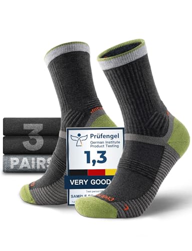 Juclise Merino Wool Breathable Hiking Socks Compression Lightweight Moisture Wicking Seamless Anti-Blister Cushioned