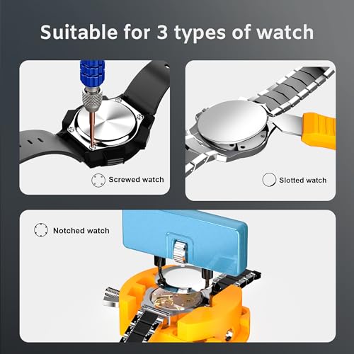 JOREST Watch Repair Kit for Battery Replacement & Link Removal, Resizing &Opener, Watch Repair and Cleaning Screwdriver Se...