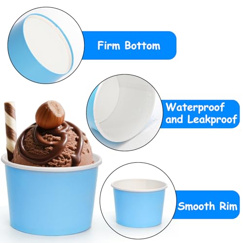 Lawei 300 Pack Paper Ice Cream Cups, 8oz Disposable Dessert Snack Bowls for Hot or Cold Food, Cute Stackable Treat Cups fo...