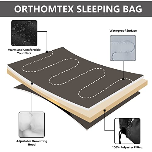 ORTHOMTEX Sleeping Bags for Adults,Kids & Girls-Warm & Cold Weather Lightweight Waterproof Sleeping Bag Backpack with Comp...