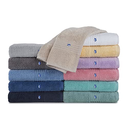 Southern Tide Oversized Bath Towel ? 33" x 65" ? Plush, Absorbent Cotton Blend with Intelliweave¢â ? Low Lint, Fade Resistant, Embroidered Skipjack Logo ? Soft Coastal Comfort ? Grey