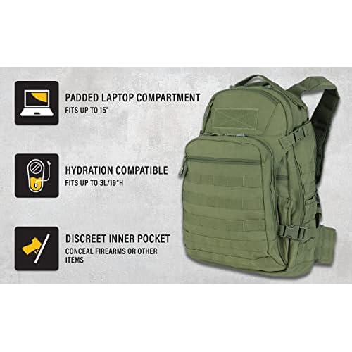 CONDOR Venture Pack - Tactical Backpack - Military, Survival, First Responders - Laptop Sleeve