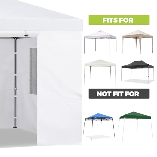 FLAGLY 4 Pack Canopy Sidewalls for 10x10ft Pop up Tent– Mesh Window & Zipper Door Panels for Instant Canopy Enclosure, Wat...