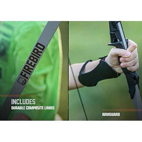 Bear Archery Firebird Bow for Youth, Recommended Ages 12-16, Ambidextrous, Continuous Draw Weight Up to 36 lb., Continuous Draw Length Up to 28-inches