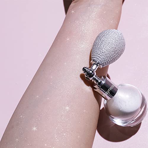 Face Body Hair Glitter Highlighter Spray, Pearl White High Gloss Shimmer Makeup Mist for Festival, Party, Rave Accessories