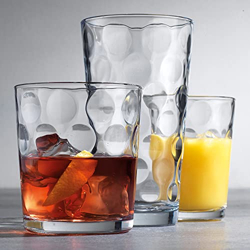 Home Essentials & Beyond Glassware Set 18 Piece Mixed Drinkware Set. 6 Highball Tumblers-17 oz., 6 Rock Whiskey-13 oz., an...
