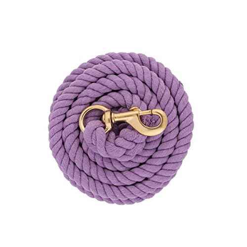 Weaver Equine 25' Cotton Lead Ropes for Horses Line with Brass Snap, Buckle, Soft, Comfortable Horse Lead Ropes for Training and Lunging