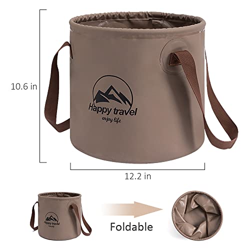 Collapsible Bucket 5-Gallon – Heavy-Duty PVC Folding Water Container with Handle – Portable Camping, Fishing, Gardening, P...