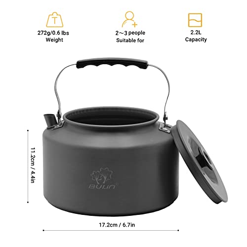 FineFlame Camping Stove 3 Burner 20400 BTU Propane Camping Stove With Bulin 2.2L Camping Kettle Camp Tea Coffee Pot