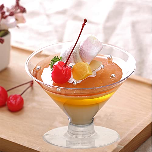 Frcctre 80 Pack Disposable Plastic Cocktail Glasses, 5 OZ Plastic Mini Martini Glasses, Clear Mini Dessert Glass Parfait C...
