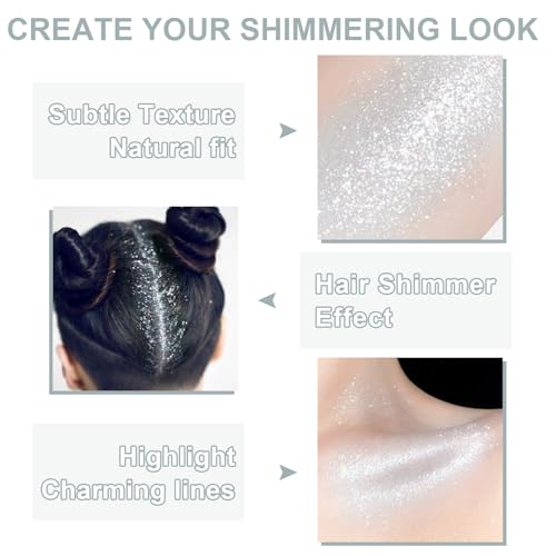 Hair and Body Glitter Spray, 1PC Hair Glitter Extra Fine Face Shimmer Powder for Clothes, Festival Loose Sparkle Powder fo...