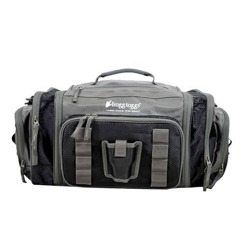 FROGG TOGGS Heavy Duty Fishing Tackle Duffle Bag, Includes Bait Trays, Blue, 3600