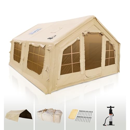 Coody | Rbm Outdoors Koala/Hub/Octopus Inflatable Tents for Camping with Stove Jack, 2/8/10 Person Luxury Canvas Blow Up T...