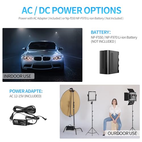 GVM 2 Pack LED Video Lighting Kits with APP Control, Bi-Color Variable 2300K~6800K with Digital Display Brightness of 10~1...