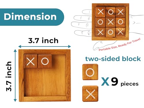 BSIRI Tic Tac Toe for Kids and Adults Coffee Table Living Room Decor and Desk Decor Family Games Night Classic Board Games...