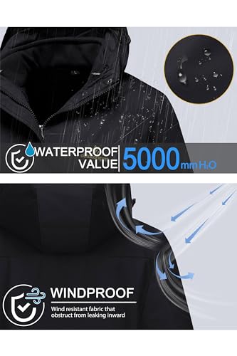 MAGCOMSEN Women's 3-in-1 Winter Coats Snow Ski Jacket Waterproof Windproof Fleece Lined Winter Jacket Parka