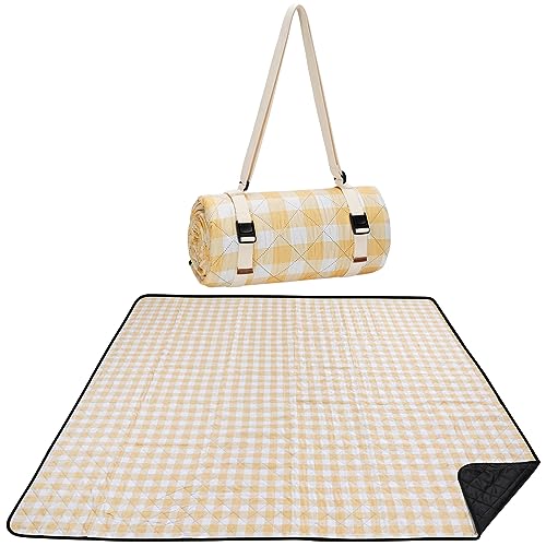 WILLOW WEAVE Picnic Blanket, 80''x80'' Waterproof Outdoor Blankets, Picnic Mat Washable for Beach, Picnic Blankets for Cam...