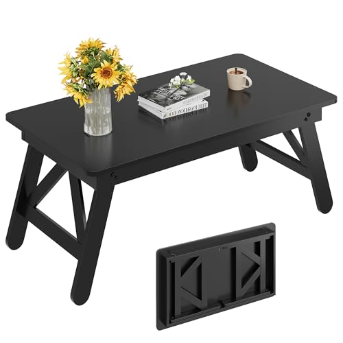WLIVE Folding Coffee Table, Modern Portable Small Coffee Table with No Assembly Needed for Living Room, Home, Small Space,...