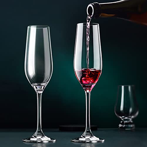 Cadamada 6 oz Champagne Flutes Glass, Wine Flutes Set of 12, for Champagne, Wine, High-End Banquets, Parties, Bars, Weddin...